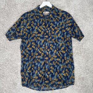 Pataloha Patagonia Mens Small Hawaiian Shirt, Navy/yellow, Pineapples